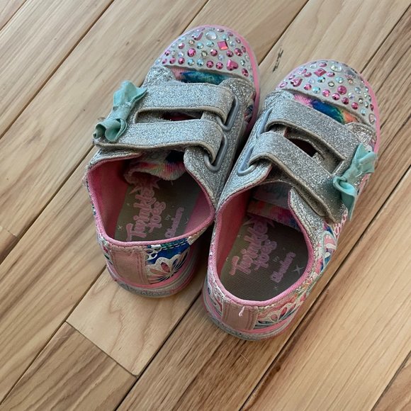 Skechers Twinkle Toes Light Up Sneakers Velcro - Picture 3 of 4